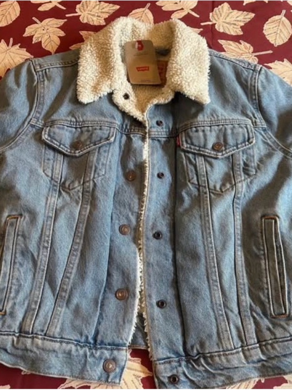 Levi's Light Blue Denim Jacket with Cream Sherpa Collar